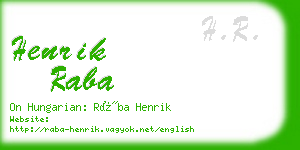 henrik raba business card